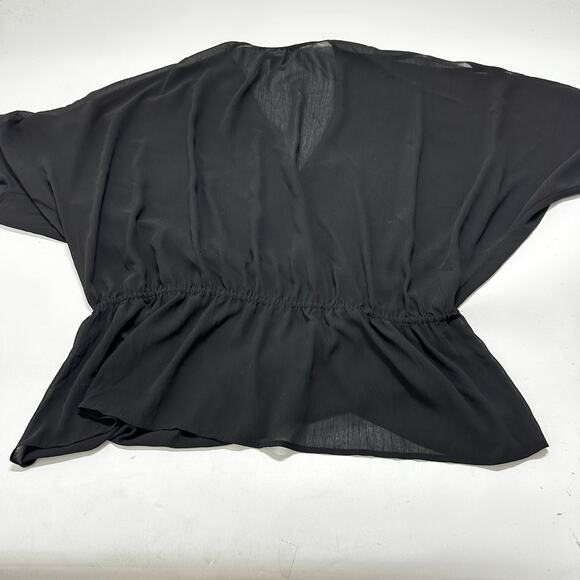 Lane Bryant Babydoll Top Women Plus Size 18 Black Sheer Short Sleeves Casual - Picture 4 of 9